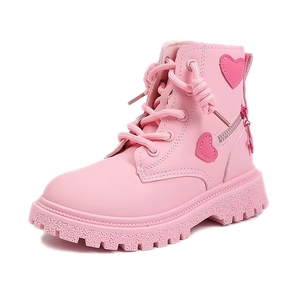 Kinder-Stiefeletten für Mädchen Prinzessinnen-Stil Synthetisches Leder Wasserdicht Rutschfest Einzelner Rock-Stil Kleine Mädchen Außenhandelsmodell - Product Image 5