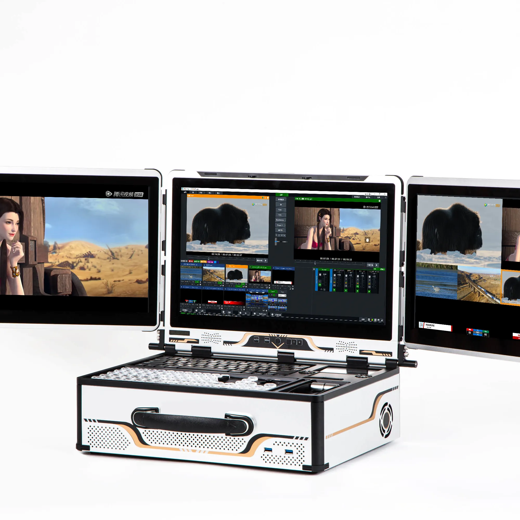 Latest Version TYST live streaming machine portable broadcasting live All-in-one machine with 17.3 monitor