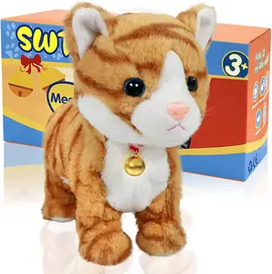 Children's Interactive Reliable Robot Electronic Voice Touch Control, Realistic Cat Soft Plush Toys