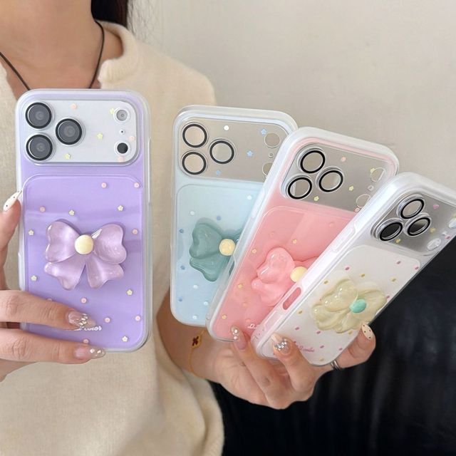 Hot Selling High-end Wave Point 3D Bow Phone case Suitable for iphone 17 Promax  Cases New Creative Design Anti Drop