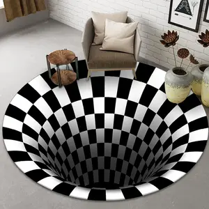 3D визуальные коврики, круглые коврики, крутые коврики, черные дырки, стерео зрение, Зебра, черно-белые коврики для детской комнаты