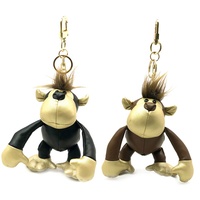 FAIBLE QUANTITÉ MINIMALE DE COMMANDE personnalisé mignon brun noir pu ours en peluche porte-clés jouet pas cher main souple en cuir pu ours