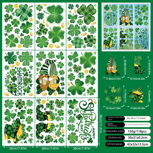 New Irish <strong>Guardian</strong> Saint Patrick's Day Hand Drawn Clover Showcase Store Glass Stickers - Product Image 6