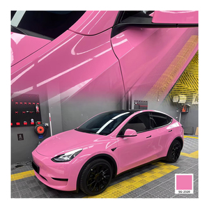Películas <span class=keywords><strong>de</strong></span> vinilo PET PVC Super Gloss Peach Pink Car Wrap Color Changing Car Decoration Vinyl Wrap - Product Image 1