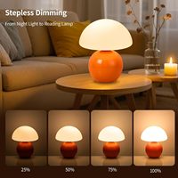 Lampe de table TSINYE avec prise US AU EU, base en céramique, lampe de chevet à intensité variable, chambre à coucher, bureau, salon, couleur orange