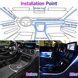 14 in 1 Universal <b>Car</b> Interior <b>Decorative</b> LED Ambient Strip Light Music Multicolor RGB Auto Atmosphere Lighting - Product Image 6