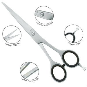 กรรไกรตัดผมมืออาชีพ สแตนเลส 440C หัวตรง ด้ามยาว อุปกรณ์เสริมสวยสำหรับร้านเสริมสวย - Product Image 3