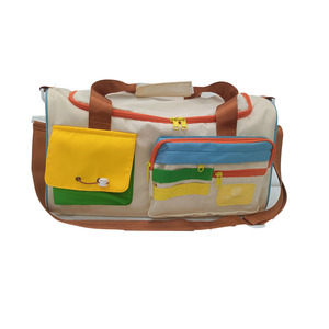 Bolsa de deporte de lona con cierre de cremallera grande unisex con correa de hombro plegable para actividades al aire libre y viajes para niños - Product Image 1