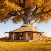 Suite de glamping de luxe préfabriquée Botswana 2 chambres, tentes de villas extérieures avec structure en acier résistant au vent de niveau 12