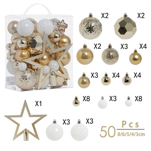 Juego <span class=keywords><strong>de</strong></span> 50 Bolas <span class=keywords><strong>de</strong></span> Navidad Doradas, Adornos <span class=keywords><strong>de</strong></span> Plástico Irrompibles, Surtido <span class=keywords><strong>de</strong></span> Bolas para Decoración <span class=keywords><strong>de</strong></span> Árboles <span class=keywords><strong>de</strong></span> Navidad, Venta al por Mayor - Product Image 1
