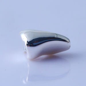 Su misura stile Hip Hop 925 argento in oro reale placcato denti dentali Grillz tinta unita placcato in oro 10K - Product Image 4