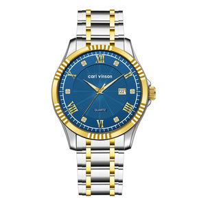 Reloj de pulsera de cuarzo de acero inoxidable con calendario resistente al agua para hombre de negocios - Product Image 4