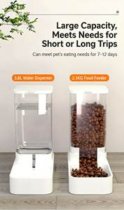 เครื่องจ่ายน้ำอัตโนมัติแบบพกพาสำหรับแมวและสุนัข ไม่ต้องใช้ไฟฟ้า พร้อมชามพลาสติกสำหรับสัตว์ขนาดเล็ก - Product Image 4