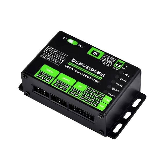 USB TO UART I2C SPI JTAG Waveshare Converter Adapter Supports Multiple Interfaces Compatible With 3.3V 5V