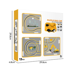 Jouet éducatif amusant à faire soi-même, 13 pièces, puzzles, jouet de piste à fentes, assemblage de voitures sur <span class=keywords><strong>rail</strong></span>, jeux <span class=keywords><strong>pour</strong></span> enfants - Product Image 4