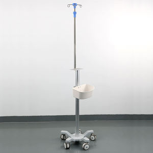 Chariot médical portable pour hôpital, vente en gros du fabricant, avec pompe à perfusion intégrée en métal, support de perfusion fixe et chariot à main. - Product Image 2