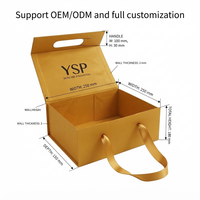 Ensemble d'emballages de luxe sur mesure pour soins de la peau en or avec poignée portable, fermeture magnétique, boîte rigide pliable