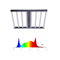 Barre lumineuse LED à spectre complet 8 barres avec interrupteur à bascule pour puces LED, lumière rouge/blanche, 800W, corps en aluminium, indice de protection IP65, floraison
