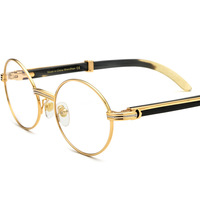 MK24101702 Nuevas Gafas de Cuerno Hechas a Mano Populares para Hombre, Monturas Redondas de Alta Calidad para Todo Tipo de Rostro, Gafas Ópticas de Lujo