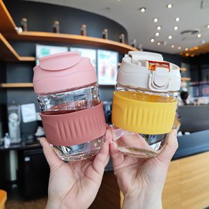 Double Wall Glass Coffee Cup With Lid Leak Proof For Tea Juice Water Students Back To School Gift 350Ml - Product Image 1