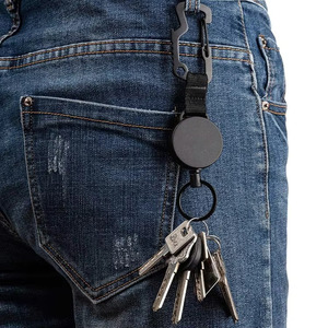 Porte-badge rétractable multifonction en fil d'acier avec logo personnalisé, mousqueton robuste anti-perte pour activités de plein air et porte-carte d'identité de travail - Product Image 6