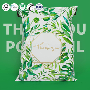 Kunden spezifisch bedruckte kompost ierbare <span class=keywords><strong>Post</strong></span>-Poly-Mailer-Taschen Wasserdichte Polymailer-Versandt aschen Grünes Blatt - Product Image 6