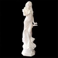 Conception moderne de piscine de fontaine de cascade de statue de dame égyptienne en marbre sculpté pour la vente en gros pour des villas
