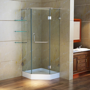 Porte <span class=keywords><strong>de</strong></span> <span class=keywords><strong>douche</strong></span> en <span class=keywords><strong>verre</strong></span> et aluminium à 2 côtés série moderne Design coulissant sans cadre <span class=keywords><strong>pour</strong></span> salle <span class=keywords><strong>de</strong></span> bain d'hôtel Cabine <span class=keywords><strong>de</strong></span> <span class=keywords><strong>douche</strong></span> d'angle - Product Image 5