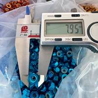 Écrou autobloquant en aluminium coloré avec insert en nylon personnalisé pour fixations de vélos, automobiles et machines