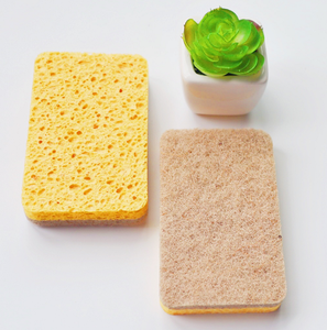 Éponge de nettoyage en cellulose biodégradable en microfibre de maille réutilisable écologique naturelle Éponge à récurer pour nettoyer la cuisine - Product Image 1