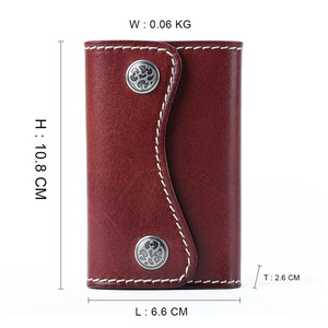 Dujiang <b>Key</b> Pouch 7 Inch Genuine Leather <b>Key</b> <b>Holder</b> With Card Slots For Home Storage - Product Image 5