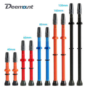 Deemount 40/60MM <span class=keywords><strong>Valve</strong></span> de pneu sans chambre à air en alliage d'aluminium anodisé pour vélo de route et VTT, avec outil pour <span class=keywords><strong>valve</strong></span> et <span class=keywords><strong>capuchon</strong></span> de <span class=keywords><strong>valve</strong></span> en alliage - Product Image 1