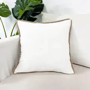 Desain terbaru sarung bantal katun Linen penutup bantal kain rami pertanian