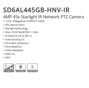 Dahua Ban Đầu SD6AL445GB-HNV-IR 4MP 45X Ánh Sao IR Mạng Ptz Máy Ảnh Với NVR Thẻ Nhớ & Đám Mây Lưu Trữ Dữ Liệu Tùy Chọn Cổ - Product Image 6