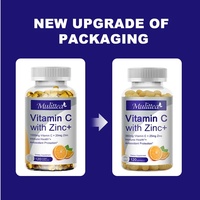 Capsules de vitamine C 1000 mg et de zinc 20 mg en gélules molles, de haute qualité, sans OGM, sans gluten, compléments alimentaires, 120 gélules, OEM / Marque privée