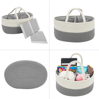 Organizador de Pañales de Algodón con Asas Portátiles, Bolsa de Almacenamiento Multifuncional Personalizable, Organizador Grande para Pañales de Bebé, Artículos Esenciales para Bebés