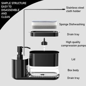 Dispensador de Jabón de Plástico Transparente de Doble Cámara, Diseño Moderno y Duradero, para Uso en Hospitales, Escuelas, Hogares, Hoteles y Cocinas - Product Image 3