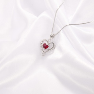 จี้สร้อยคอแบบสั่งทำจี้ตัวอักษร925เงินเครื่องประดับคริสตัลหัวใจจี้5A สำหรับผู้หญิง - Product Image 2