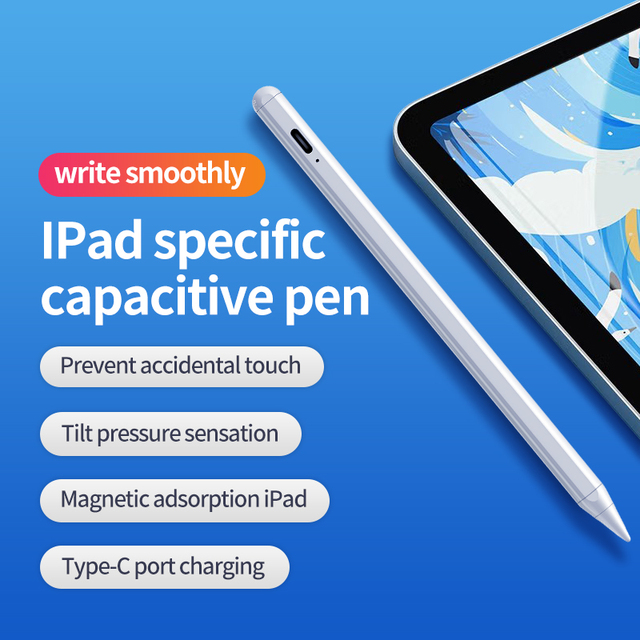 RUIDIAN K11 Metal Stylus Pen iPad Pencil Compatible High Precision Capacitive Touch Palm Rejection Bold Tilt Side Adsorption