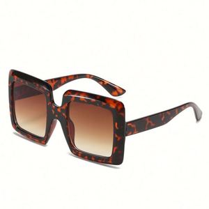 Gafas de Sol Cuadradas Extra Grandes de Moda Retro con Estampado de Leopardo Marrón para Mujer, Novedad de 2022 - Product Image 6