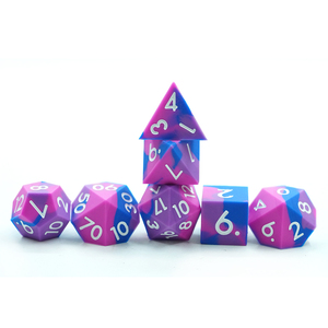 7 pièces Silicone mdn dés ensemble mdn table <span class=keywords><strong>RPG</strong></span> jeux Sharp Edge Squishy caoutchouc 3 couleurs mélange 16mm taille - Product Image 6