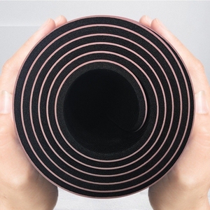 Nuevo diseño logotipo personalizado alta calidad antideslizante respetuoso con el medio ambiente Premium negro Pu caucho Natural <span class=keywords><strong>Yoga</strong></span> Mat 5mm - Product Image 2