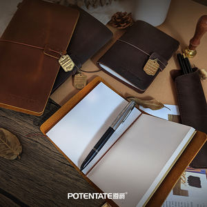 Carnet <span class=keywords><strong>de</strong></span> croquis personnalisé en cuir Crazy Horse avec recharge en papier aquarelle - Product Image 3