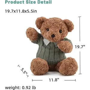 गर्म बेच उच्च गुणवत्ता भरवां खिलौना नरम प्यारा स्वेटर ब्राउन टेडी भालू कस्टम आलीशान खिलौना टेडी भालू बच्चों के लिए