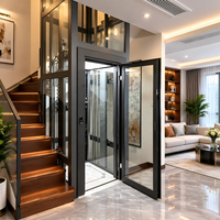 Ascenseur résidentiel personnalisé à traction pour maison, 800 kg, ascenseur de luxe pour villa avec design en verre panoramique, 6 étages, 10 niveaux