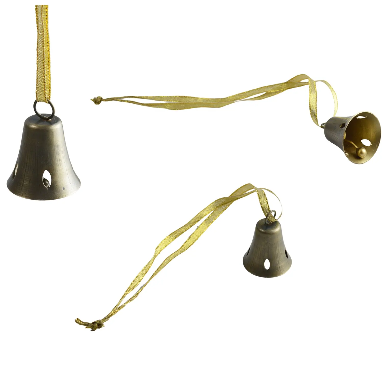 Vintage Opknoping Bel Met Messing Antieke Afwerking Ontwerp Kerstboom Bell Compleet Iron Metalen Ornament Ontwerp