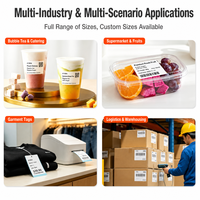 Printer Barcode Label Thermal Roll 50x40mm 1000pcs Kertas Stiker Perekat Diri Sensitif Panas Produsen Terpercaya