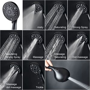 Juego de ducha presurizada de 10 funciones con manguera de 59 pulgadas y modo de masaje con chorro de lluvia para baño - Product Image 4