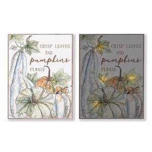 Toart autunno scuola materna decorazione LED cornici luminose stile acquerello <span class=keywords><strong>arte</strong></span> da parete Poster <span class=keywords><strong>cucina</strong></span> camera bambini tela supporto luci di zucca - Product Image 5