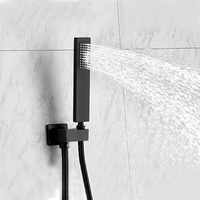 Ensemble de colonne de douche noire de qualité avec robinet de douche séparé en laiton suralimenté et jet de pluie pour hôtels